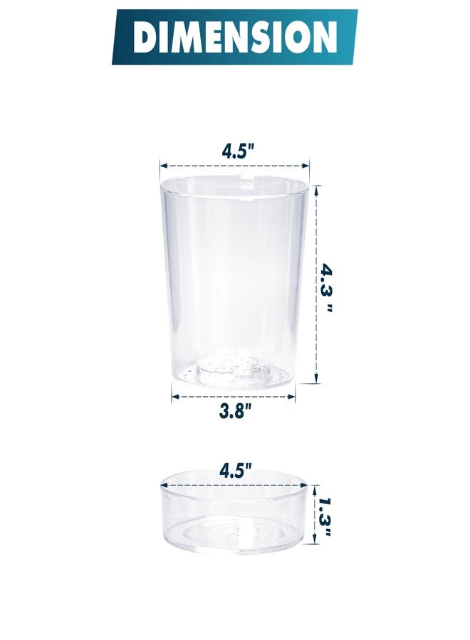 Phoenix Vine 4.5 Inch Clear Acrylic Planter Pot with Tray, Orchid Pot with Drainage Holes, Deep Saucer for Bottom Watering, Transparent Containers for Indoor Plants, Herbs, Set of 3, 91-A-E-3 - Image 3